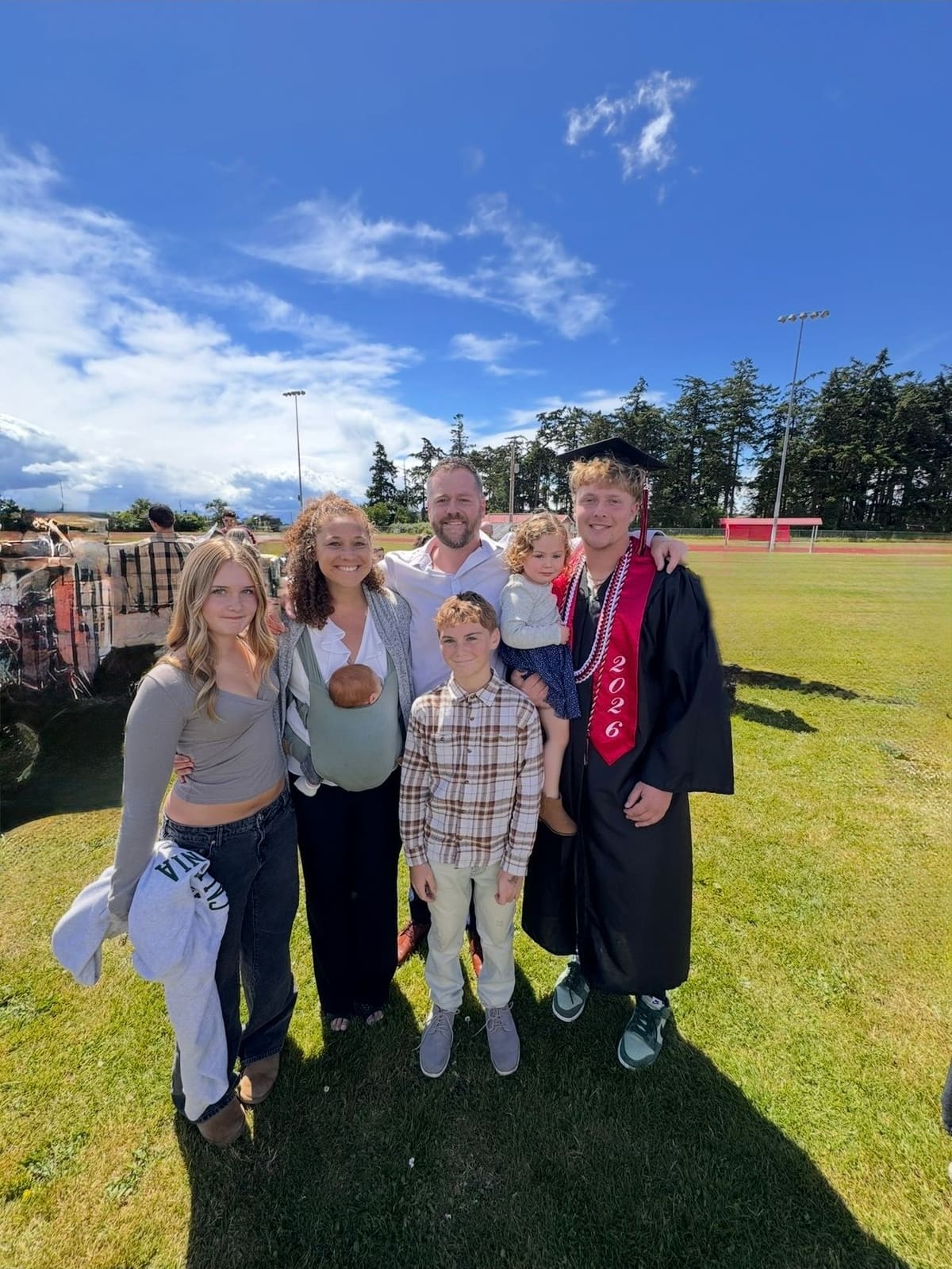 Connor Brunkhorst with his wife and five children
